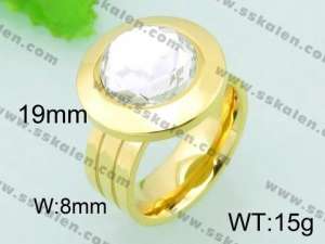 Stainless Steel Stone&Crystal Ring - KR33096-Z