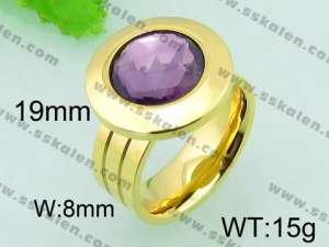 Stainless Steel Stone&Crystal Ring - KR33099-Z