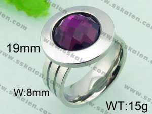 Stainless Steel Stone&Crystal Ring - KR33107-Z