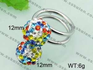 Stainless Steel Stone&Crystal Ring - KR33118-Z