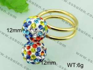 Stainless Steel Stone&Crystal Ring - KR33119-Z