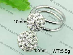 Stainless Steel Stone&Crystal Ring - KR33121-Z