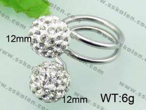 Stainless Steel Stone&Crystal Ring - KR33122-Z