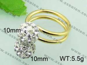 Stainless Steel Stone&Crystal Ring - KR33126-Z