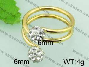 Stainless Steel Stone&Crystal Ring - KR33127-Z