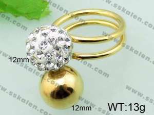 Stainless Steel Stone&Crystal Ring - KR33128-Z