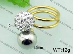 Stainless Steel Stone&Crystal Ring - KR33129-Z