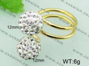 Stainless Steel Stone&Crystal Ring - KR33130-Z