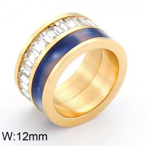 Stainless Steel Stone&Crystal Ring - KR33207-D