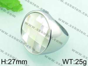 Stainless Steel Stone&Crystal Ring - KR33224-L