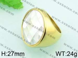 Stainless Steel Stone&Crystal Ring - KR33228-L