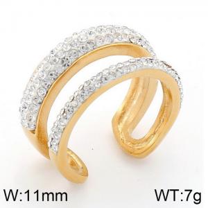 Stainless Steel Gold-plating Ring - KR33270-K