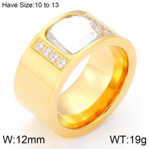 Stainless Steel Gold-plating Ring - KR33795-K
