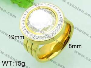 Stainless Steel Stone&Crystal Ring - KR33934-Z