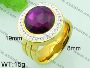 Stainless Steel Stone&Crystal Ring - KR33937-Z