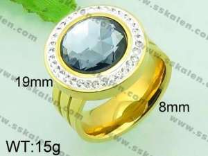 Stainless Steel Stone&Crystal Ring - KR33938-Z