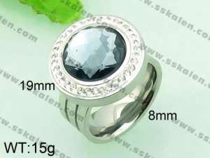 Stainless Steel Stone&Crystal Ring - KR33942-Z