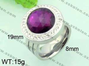 Stainless Steel Stone&Crystal Ring - KR33943-Z