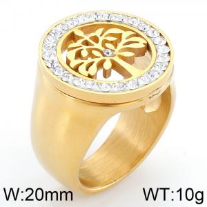 Stainless Steel Gold-plating Ring - KR34145-K