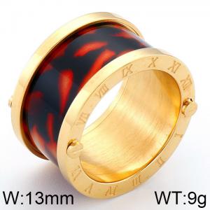 Stainless Steel Gold-plating Ring - KR34163-K