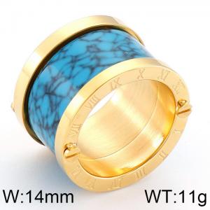Stainless Steel Gold-plating Ring - KR34164-K