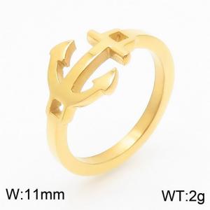 Stainless Steel Gold-plating Ring - KR34317-Z