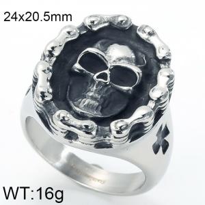 Stainless Skull Ring - KR34362-BD