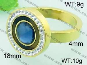 Stainless Steel Stone&Crystal Ring - KR34394-K