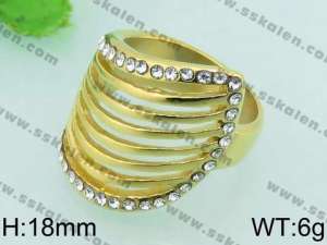 Stainless Steel Stone&Crystal Ring - KR34474-L