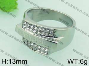 Stainless Steel Stone&Crystal Ring - KR34476-L