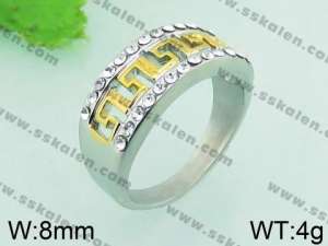 Stainless Steel Stone&Crystal Ring - KR34479-L