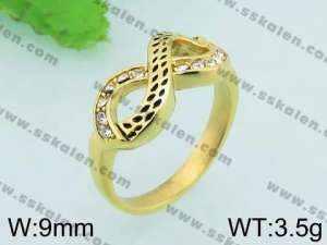 Stainless Steel Stone&Crystal Ring - KR34482-L