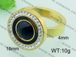 Stainless Steel Stone&Crystal Ring - KR34509-Z