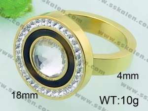 Stainless Steel Stone&Crystal Ring - KR34510-Z