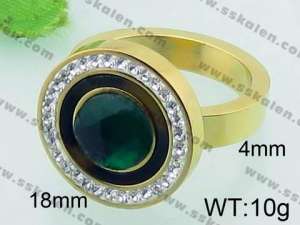 Stainless Steel Stone&Crystal Ring - KR34513-Z