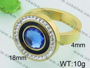 Stainless Steel Stone&Crystal Ring - KR34515-Z