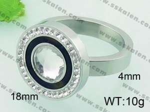 Stainless Steel Stone&Crystal Ring - KR34517-Z