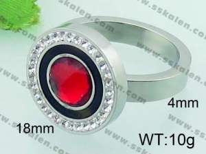 Stainless Steel Stone&Crystal Ring - KR34520-Z