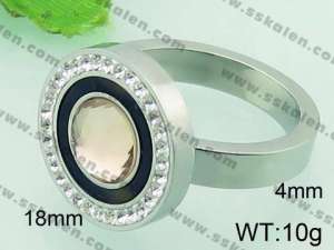 Stainless Steel Stone&Crystal Ring - KR34522-Z