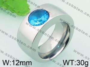 Stainless Steel Stone&Crystal Ring - KR34559-K