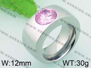 Stainless Steel Stone&Crystal Ring - KR34561-K