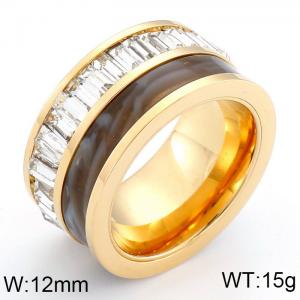 Stainless Steel Stone&Crystal Ring - KR34600-AD