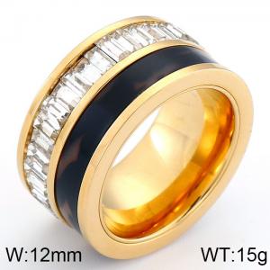 Stainless Steel Stone&Crystal Ring - KR34601-AD