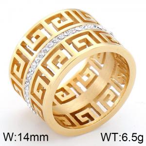 Stainless Steel Stone&Crystal Ring - KR34608-AD