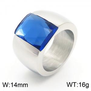 Fashion Stainless Steel High Polished Stone Rings for Party - KR34694-K