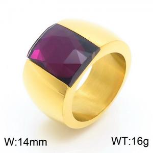 High Quality Gold Color Single Stone Ring Designs - KR34700-K