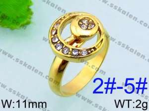 Stainless Steel Stone&Crystal Ring - KR34928-L