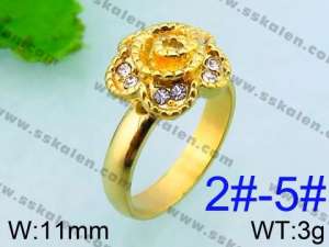 Stainless Steel Stone&Crystal Ring - KR34931-L