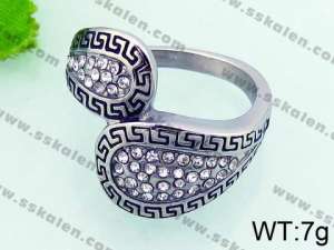 Stainless Steel Stone&Crystal Ring - KR34939-L