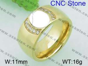 Stainless Steel Stone&Crystal Ring - KR35187-K